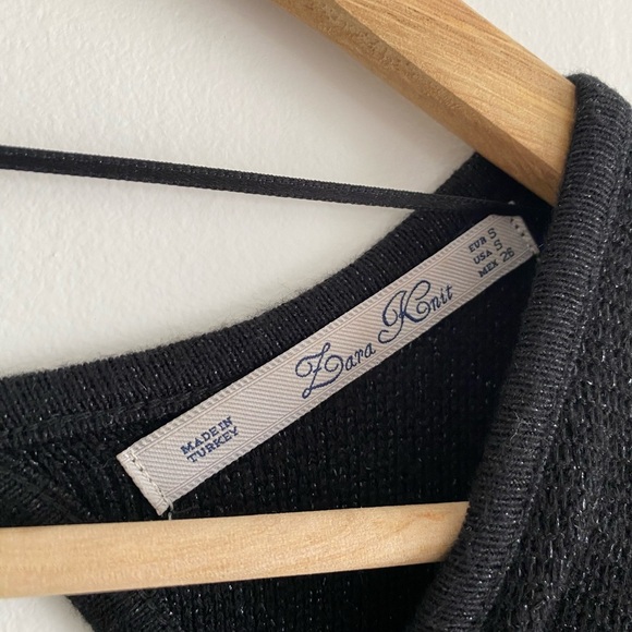 Zara Knit Black Shimmer Backless Knit Dress – Size Small - Picture 5 of 7